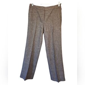 MaxMara Made In Italy Women's Flax Linen Houndstooth Trouser Size 12